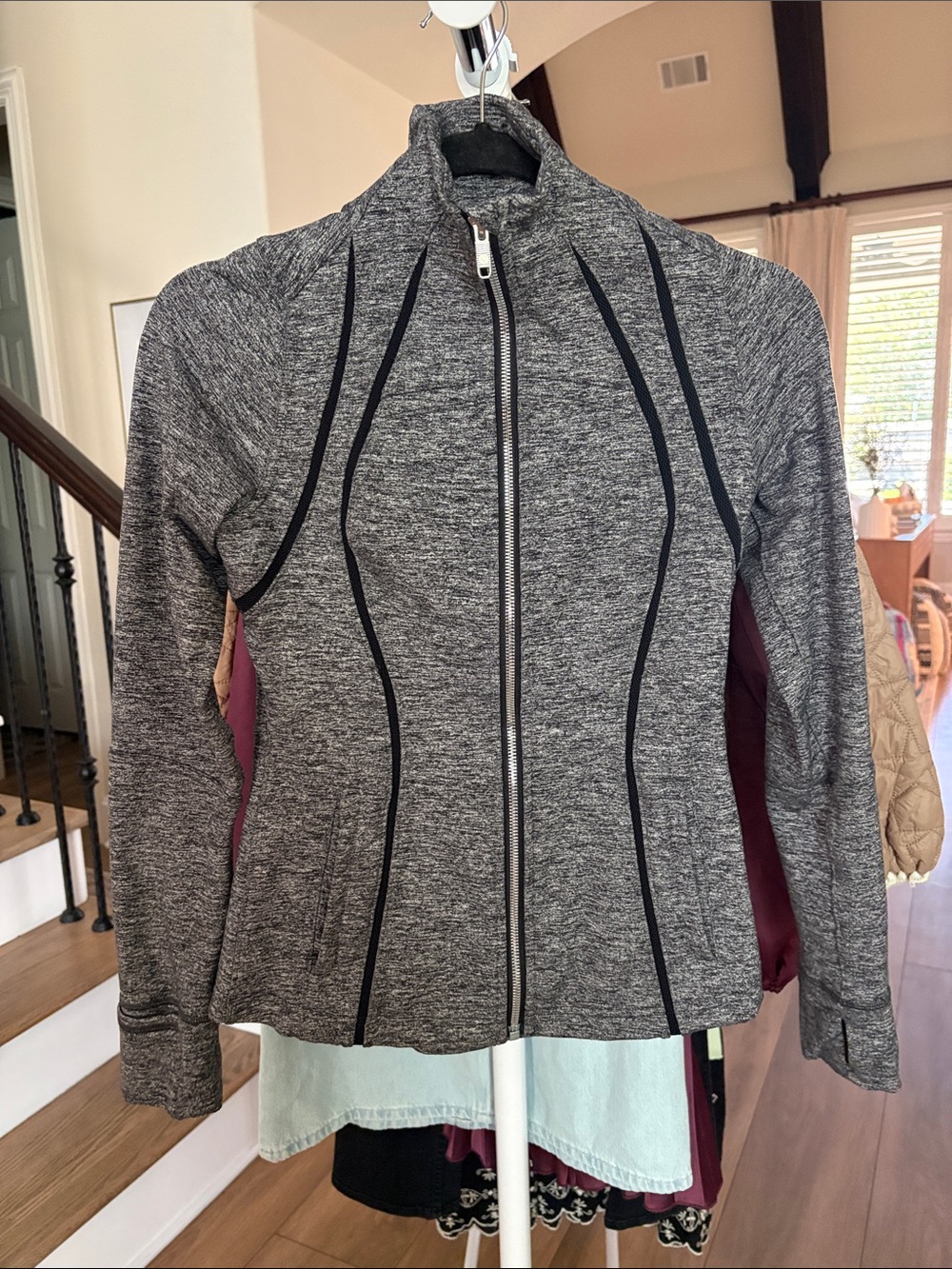 lululemon athletica Grey Heather Full-Zip Bomber Jacket